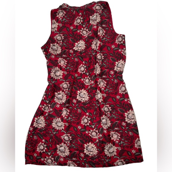 LOFT Sleeveless Red/Black V-neck Dress! - Picture 6 of 6